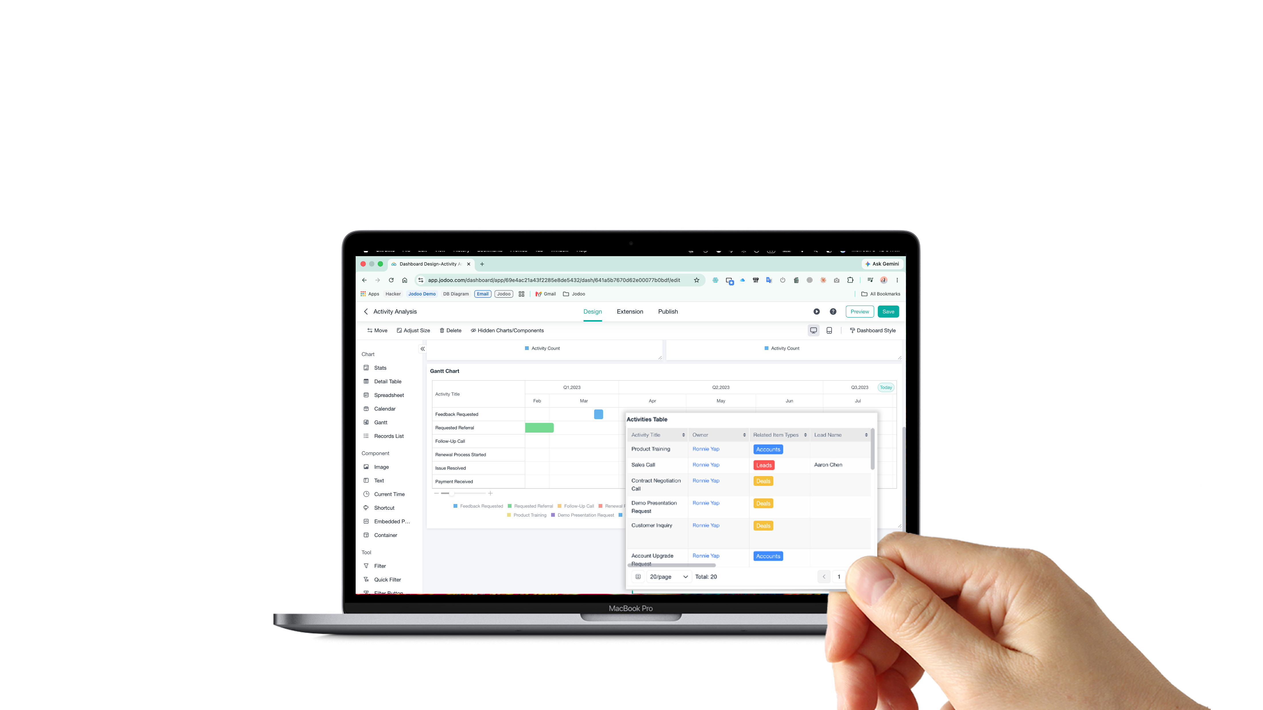 Drag-and-drop builder in Jodoo